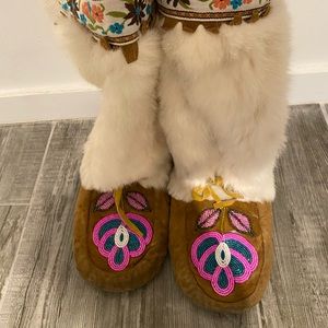 Authentic hand beaded Canadian Mukluks